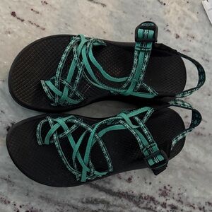 Chaco Black and Teal Sandals